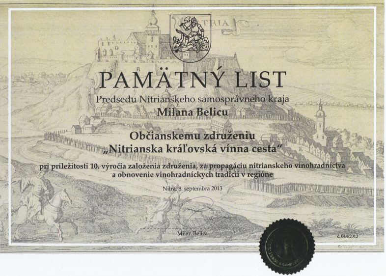 Pamätný list predsedu